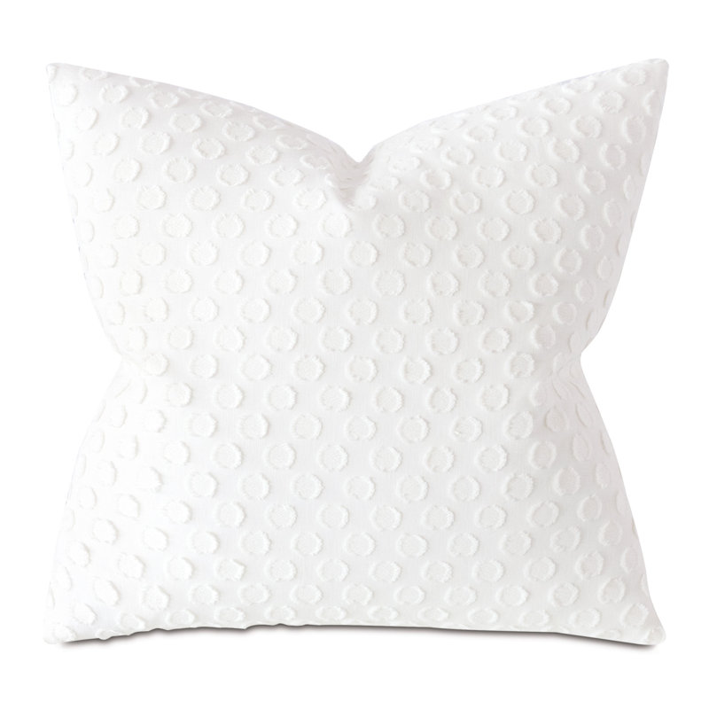Lilla Polkadot Square Cotton Linen Pillow with Feather Insert