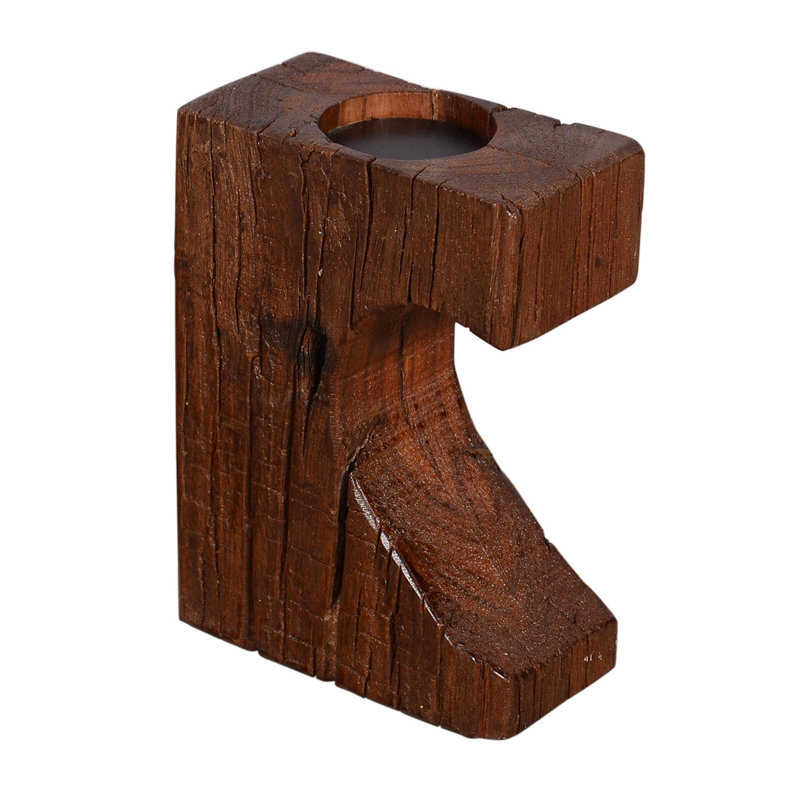 7'' H Solid Wood Candlestick