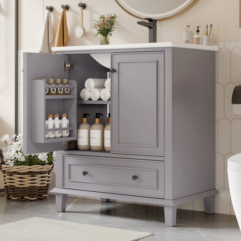 76 mm Freestanding Bathroom Vanity, Grey