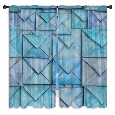 Rideaux enveloppants et voilages abstraits - 2 panneaux