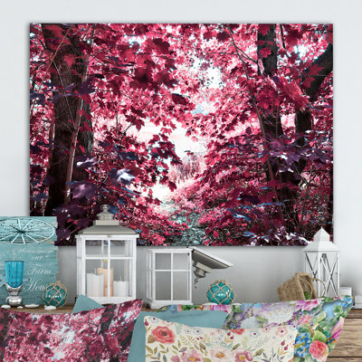 «Pink and Purple Fantasy Forest II», reproduction sur toile flottante