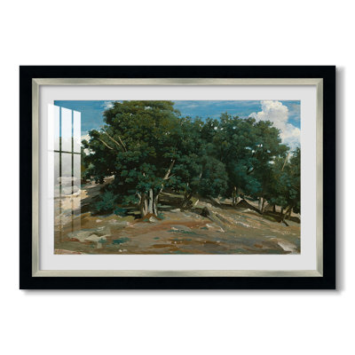Fontainebleau: chênes à Bas-Bréau, v. 1830-1835-Jean-Baptiste-Camille Corot-Toile encadrée sur mesure