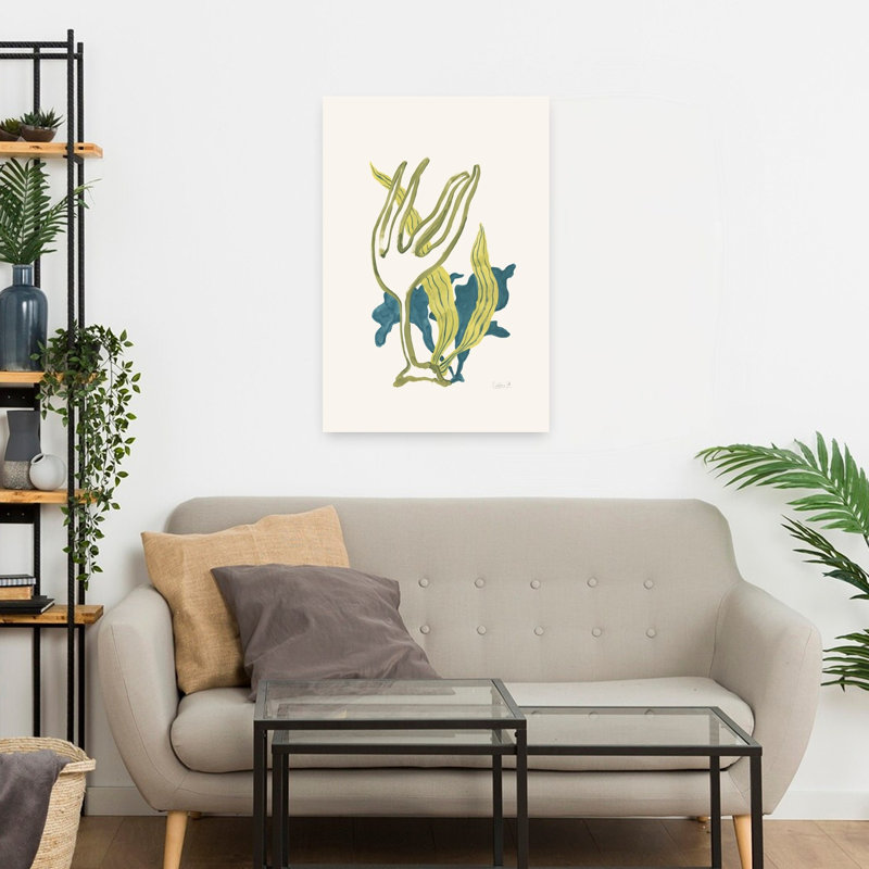 «Flowing Organic Botanical Abstract Modern Organic Nature Plant», art mural, H 24 po x l 16 po