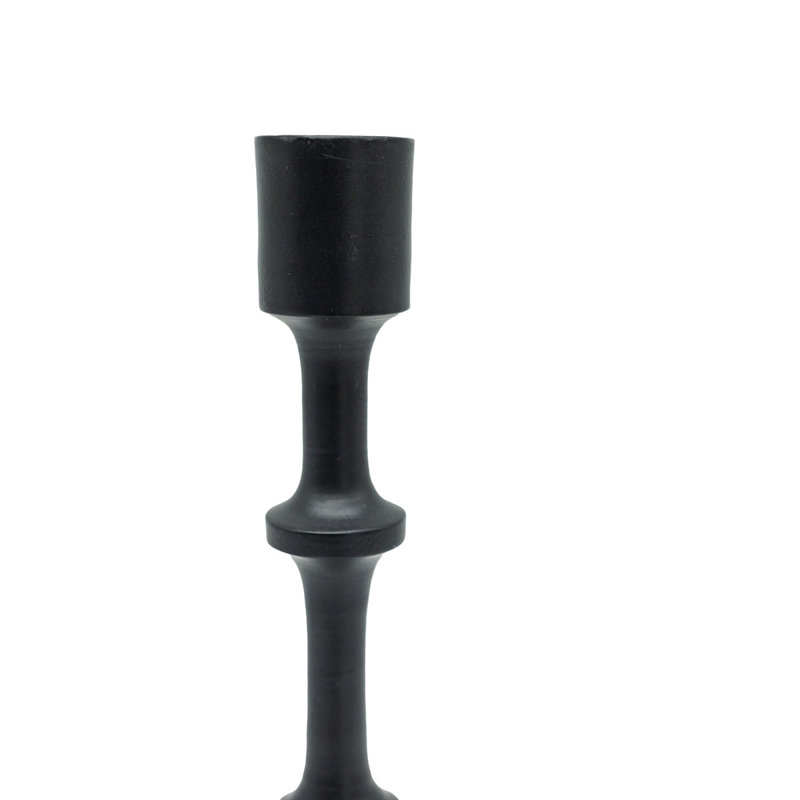  Porte-bougie conique en fonte noire