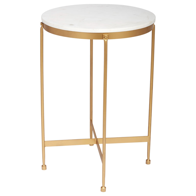 Round Powell Gold Side Table