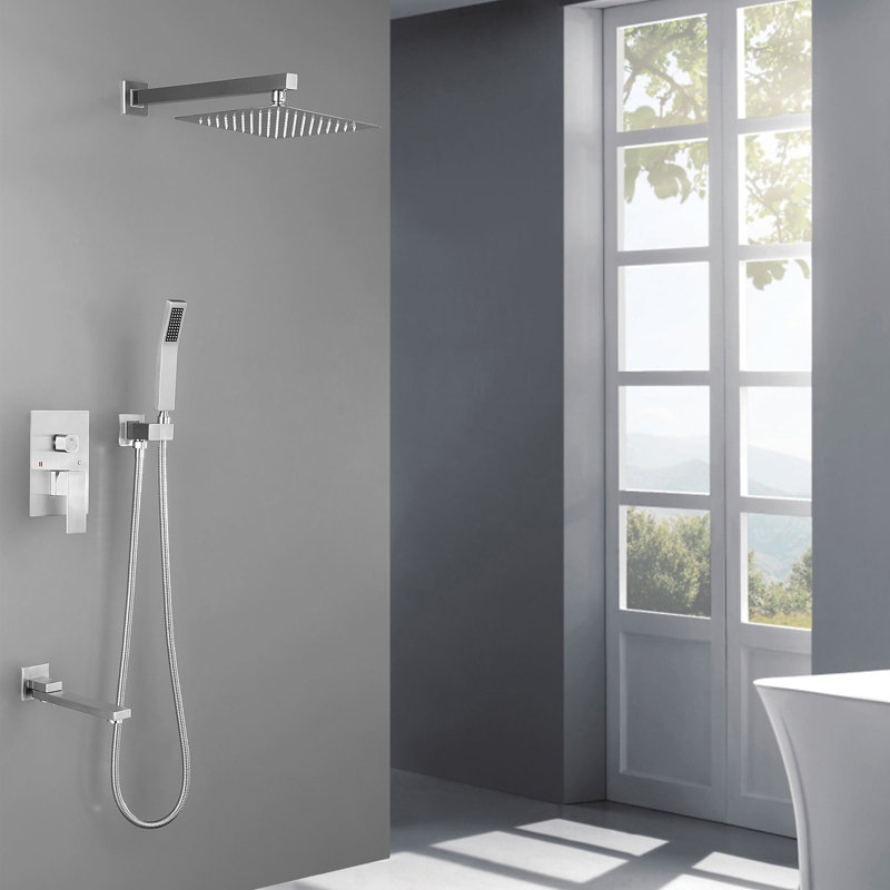 Robinet de baignoire et de douche mural avec valve brute