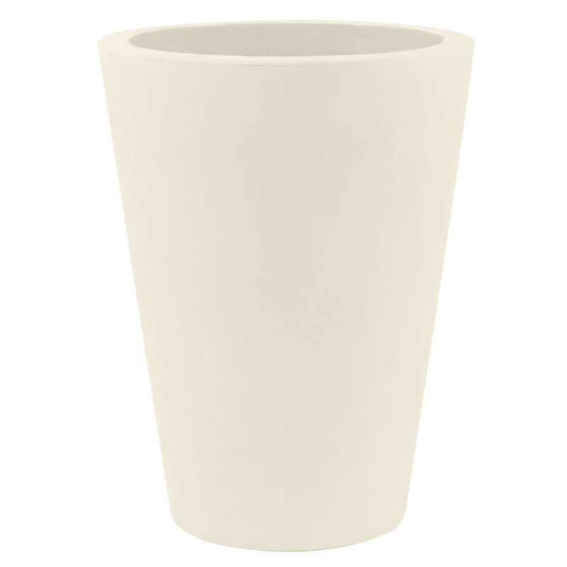 Cono High Resin Cone Pot Planter, Ecru, 20.5" H x 15.75" W x 15.75" D