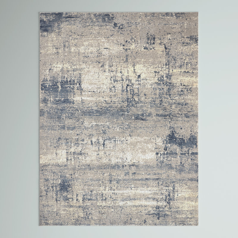 Tapis intérieur gris / bleu / ivoire Ariaya, Rectangle 5 pi 3 po x 7 pi 3 po