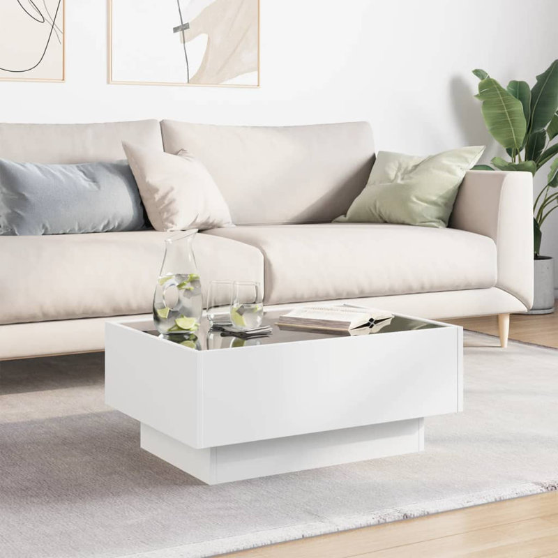 Dailynn Coffee Table, White, 30cm H x 70cm L x 50cm W