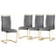 Chaises de salle à manger en similicuir rembourrées modernes avec base en métal (ensemble de 4)-129528096