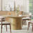Modern Extendable Dining Table for 4-6 People with Hidden Storage, Foldable Oval Tabletop & Wood Grain Finish-1249319822