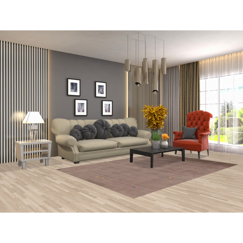 Tapis tribal brun clair Gabbeh 5 x 8