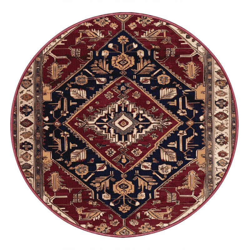 Tapis brun lavable à la machine, Rond 4 pi