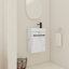 Meuble-lavabo mural flottant 16 po avec lavabo en céramique et armoire à fermeture en douceur, parfait pour les petites salles de bain