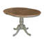 Table de salle à manger avec piédestal et à rallonge en bois massif Ingbert-48784971