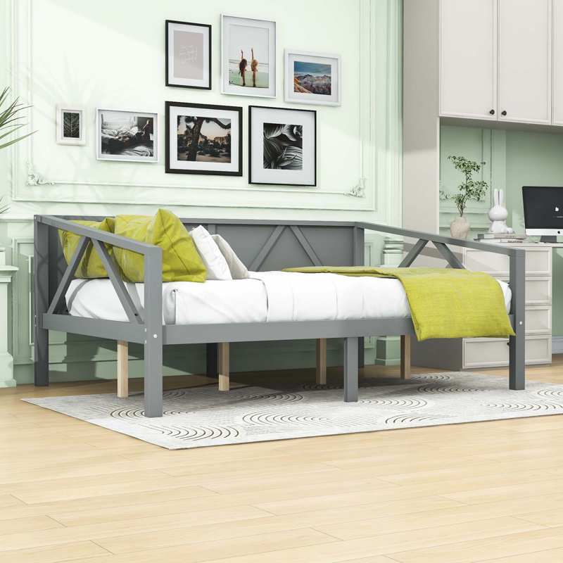 Daken Daybed with Wood Slat Support, Full, Grey