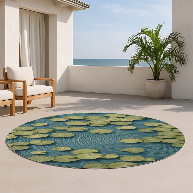 Tapis d'intérieur et d'extérieur brun Nature, Rond 5 pi