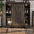 55" Farmhouse Coffee Bar Hutch with LED Light, Storage & Sliding Barn Door-632302533