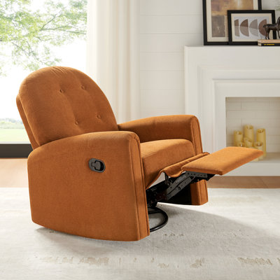 33.46’’ Nursery Rocking Chair, Upholstered Swivel Recliner