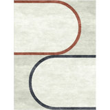 Cercle Hand Knotted Abstract, Geometric Area Rug in Afterglow