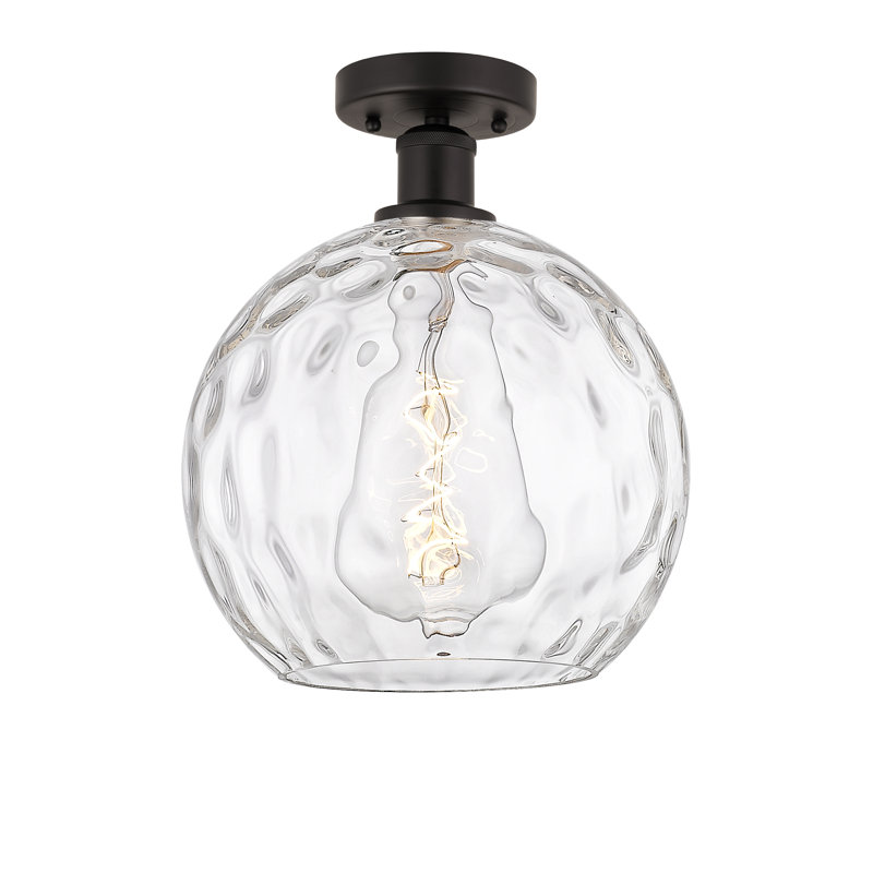 Plafonnier semi-encastré 1 lumière Cindi, H 11,88 po x l 10 po x P 10 po, Bronze huilé
