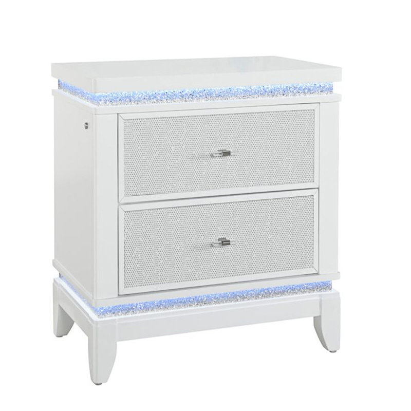 Nightstand With LED Lighting, Bedside Table