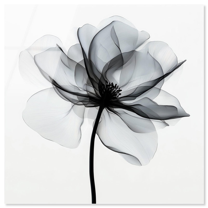 Art floral Midania III en acrylique bleu par Art Remedy, prêt à être accroché, H 24 po x l 24 po