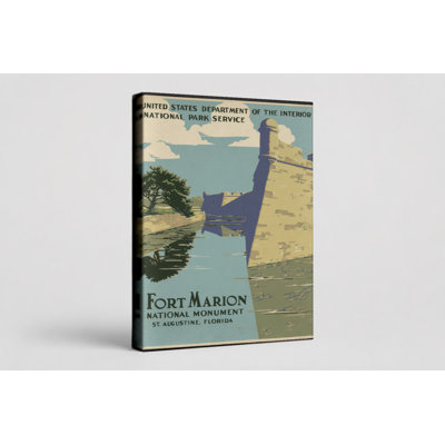 «Fort Marion National Monument», St. Augustine, Floride - affiche rétro sur toile