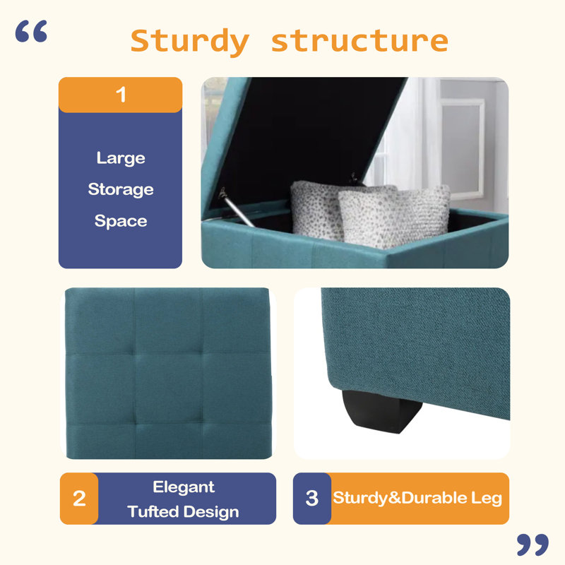 Tufted Square Storage Ottoman