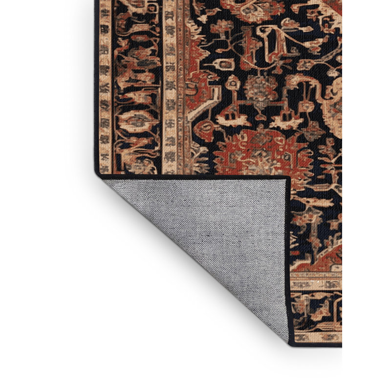 Machine Washable Persian Brown Area Rug, Square 5'