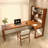 Nut-brown Rectangular Solid Wood desk-108954485-108954487