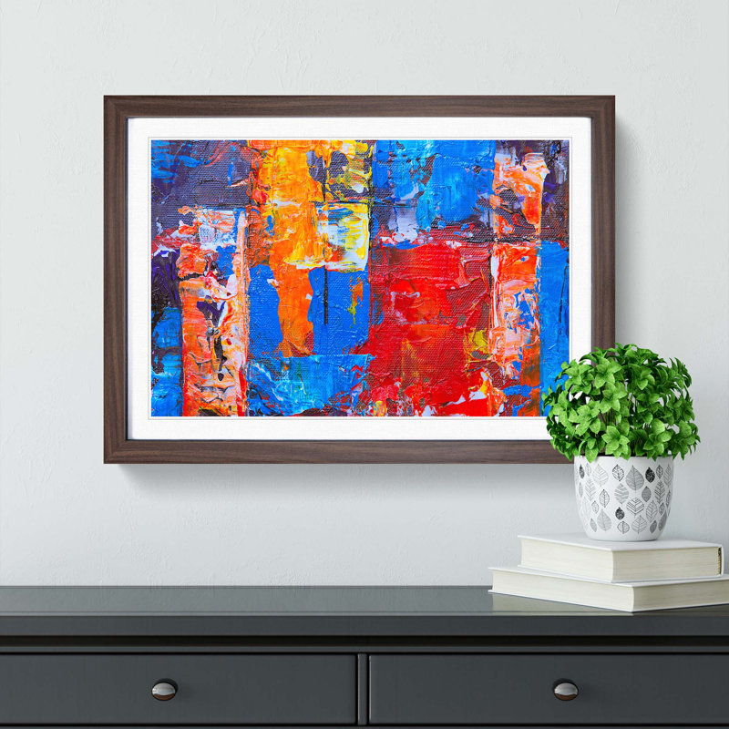 Abstract Art Painting Vol.328 by S.Johnson - Picture Frame Painting Print, Walnut Framed, 48cm H x 65cm W x 2cm D