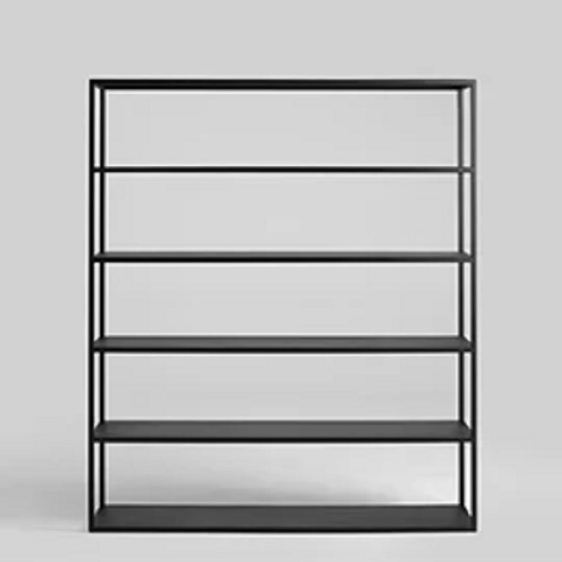 Hyller 180cm H Steel Geometric Bookcase, Black, H180 x W150 x D35cm