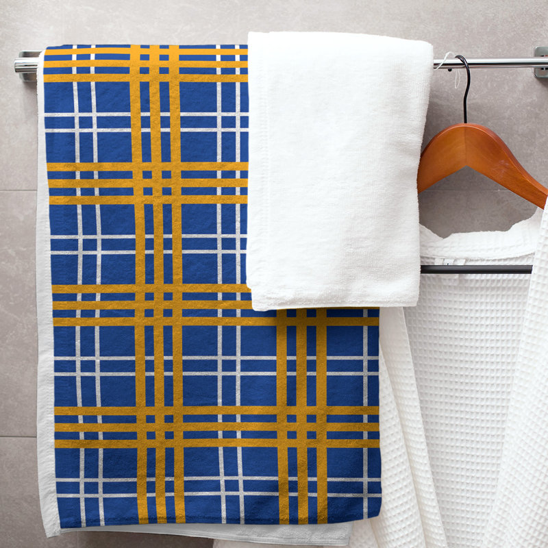 Serviette de bain LA football Luxury, Bleu/blanc/or, Microfibre