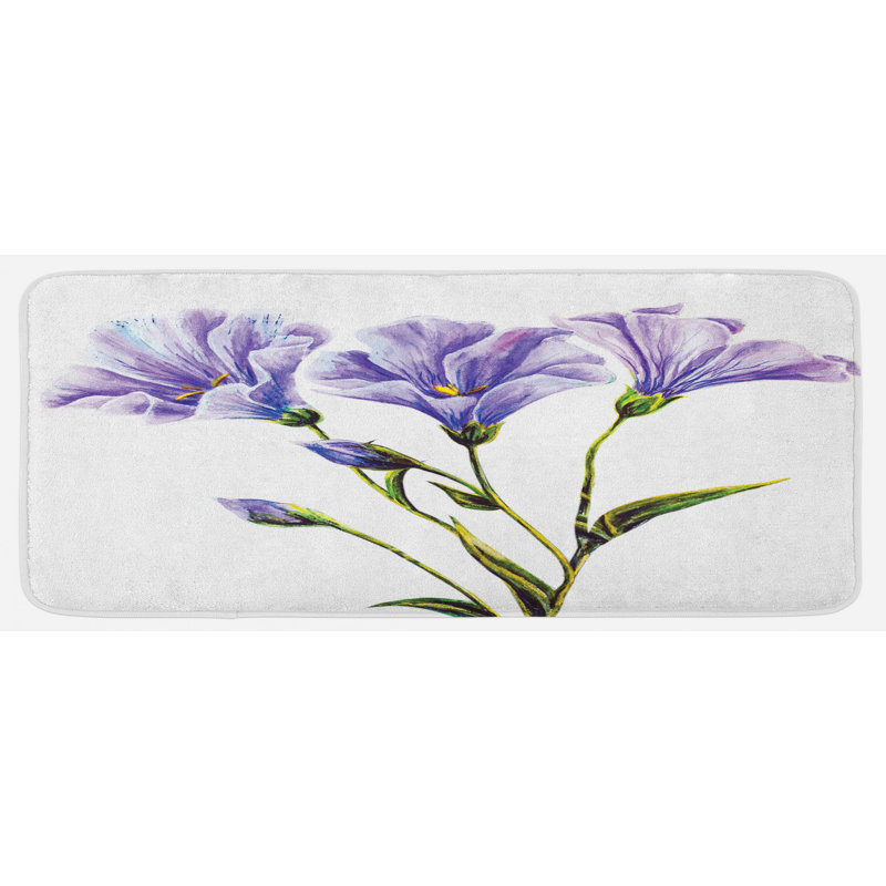 Tapis de cuisine à fleur aquarelle