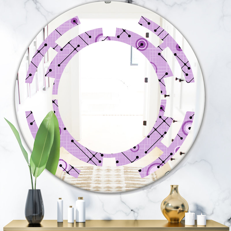 Space Art Deco Pattern Modern & Contemporary Frameless Wall Mirror, 31.5" H x 23.7" W, Space 1950 