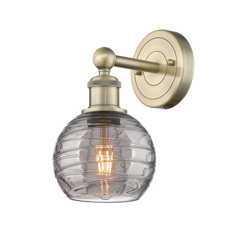 Plafonnier semi-encastré 1 lumière 6SM, Laiton antique