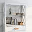 Armoire de salle de bain au-dessus de la toilette - blanc avec un tiroir et deux tablettes pour les produits de bain et les serviettes Space Saver 2