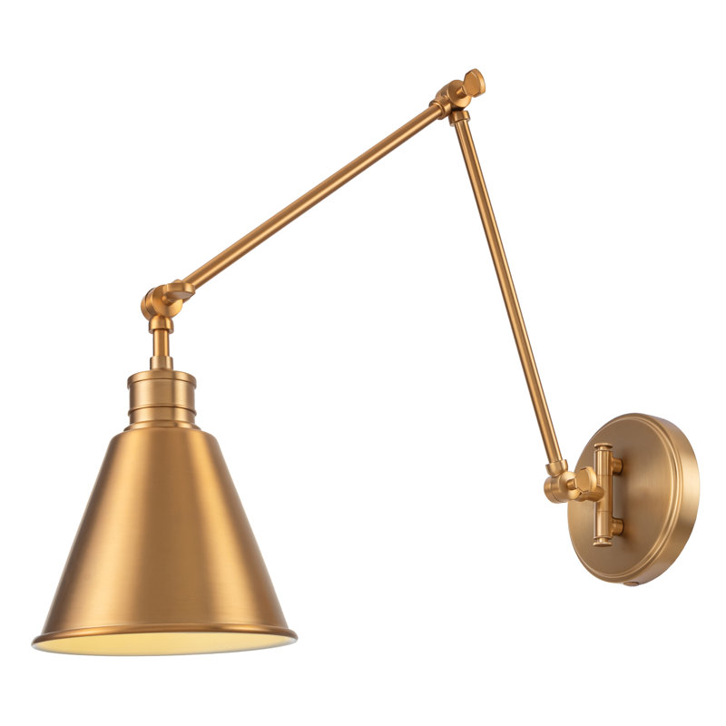 Alihan Swing Arm Sconce, Gold, Brushed Gold