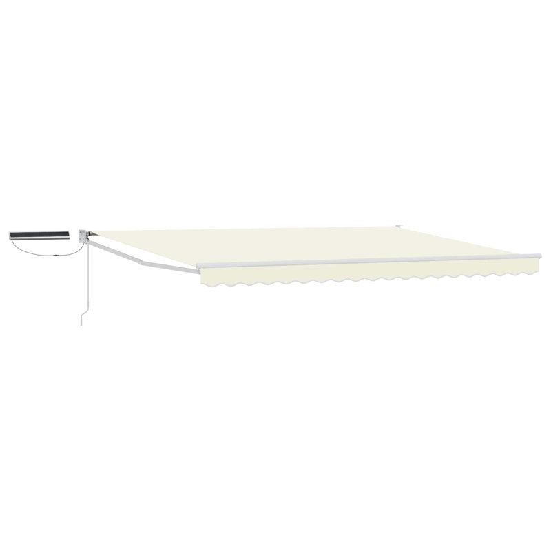 VidaXL Polyester Cover Retractable Patio Awning, Cream/White, 165cm H x 500cm W x 300cm D