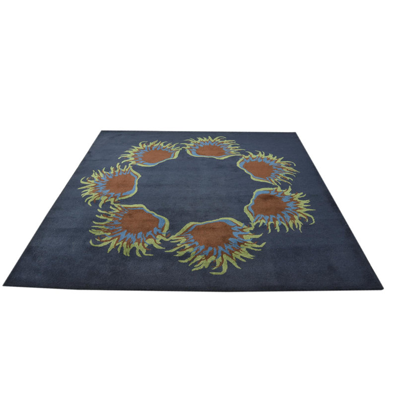 Tapis carré bleu marine Orlando