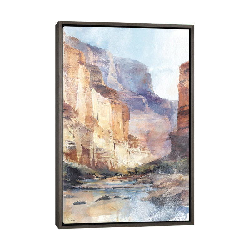 The Deep Divide - reproduction d'art murale - toile encadrée, 48 po x 32 po, Toile avec cadre, Gris