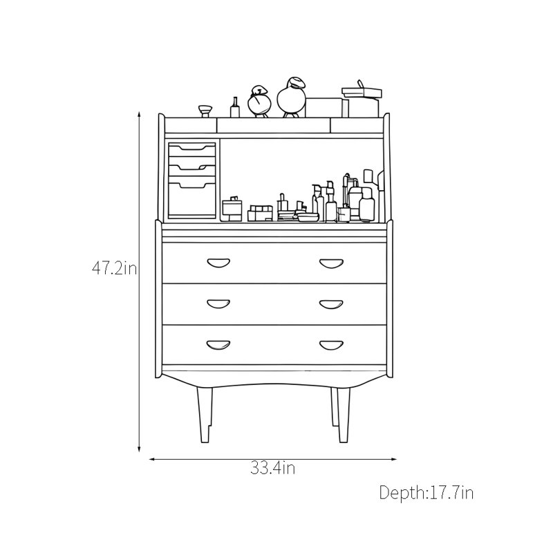 Commode tout en bois, Noyer