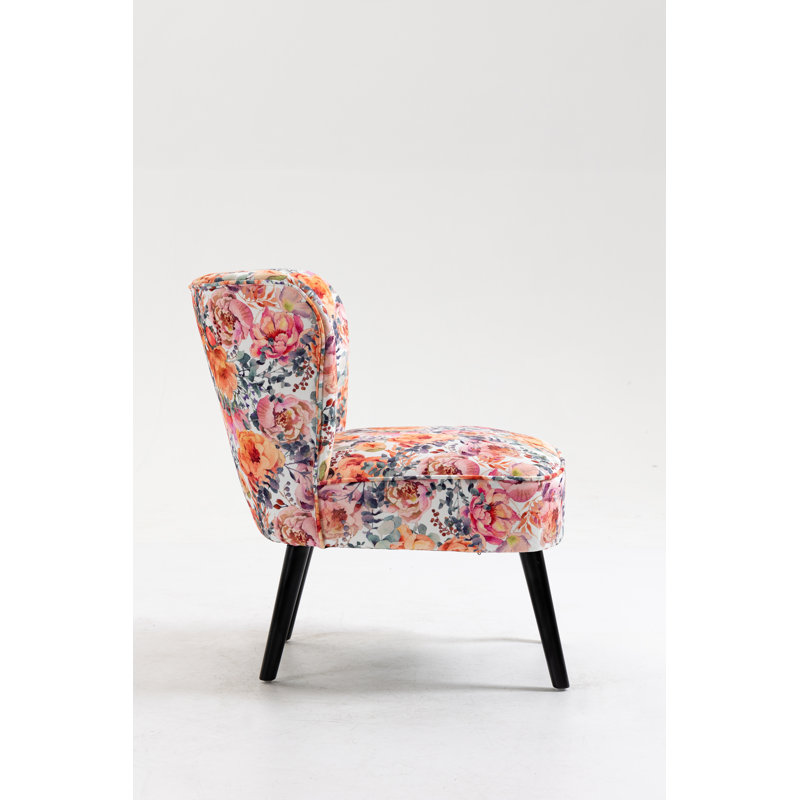 Chaise d'appoint Deandrick, 100 % polyester à motif floral