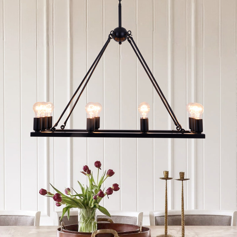 10-light Dimmable Square / Rectangle Chandelier