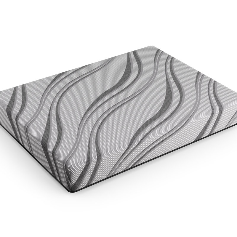 Bavoir simple gris avec mousse viscoélastique imprégnée de gel, noyau haute densité, couche de confort, fermeté moyenne, tissu chauffant et évacuant la chaleur du matelas pour une bonne nuit de sommeil