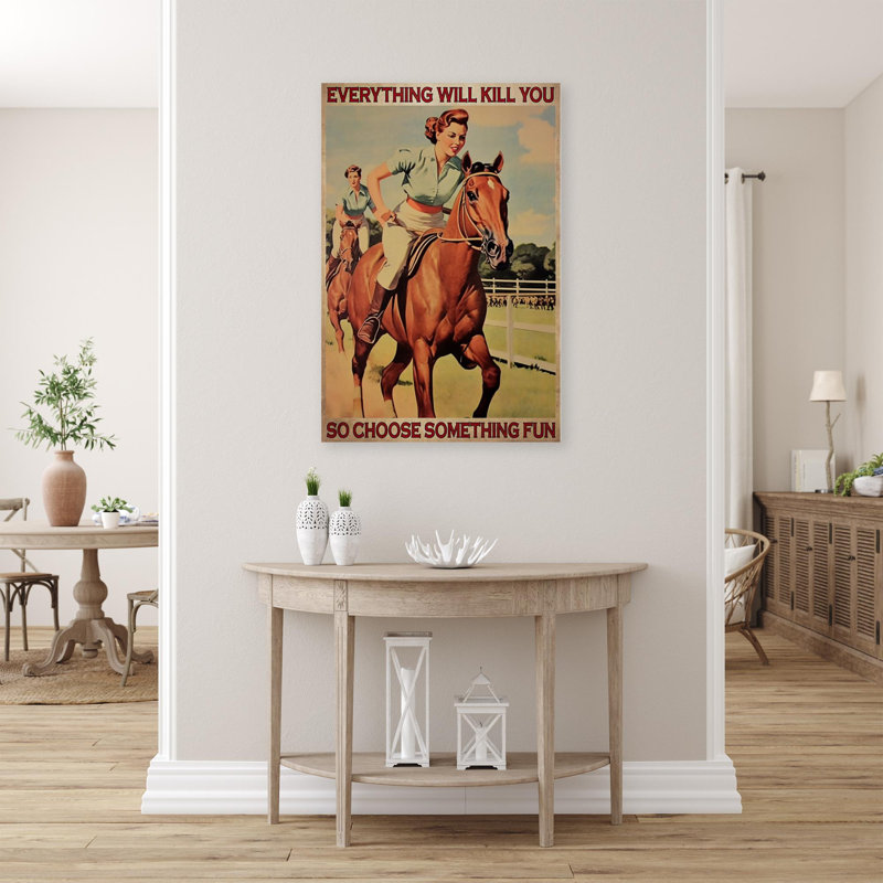 " Horse Racing Choose Something Fun " Graphic Art Print, 14" H x 11" W x 1.25"D