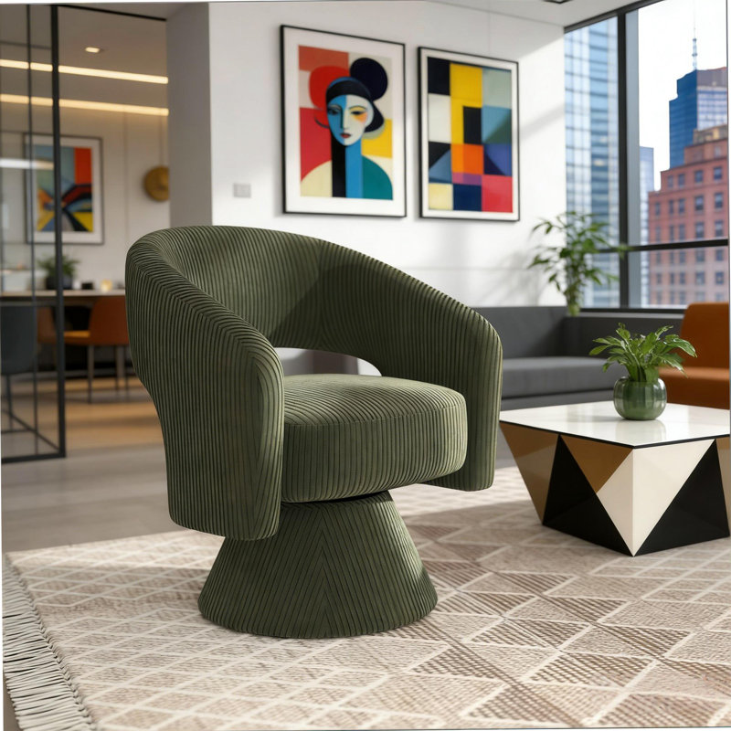 Fauteuil demi-tonneau, fauteuil d'appoint pivotant, fauteuil de bienvenue