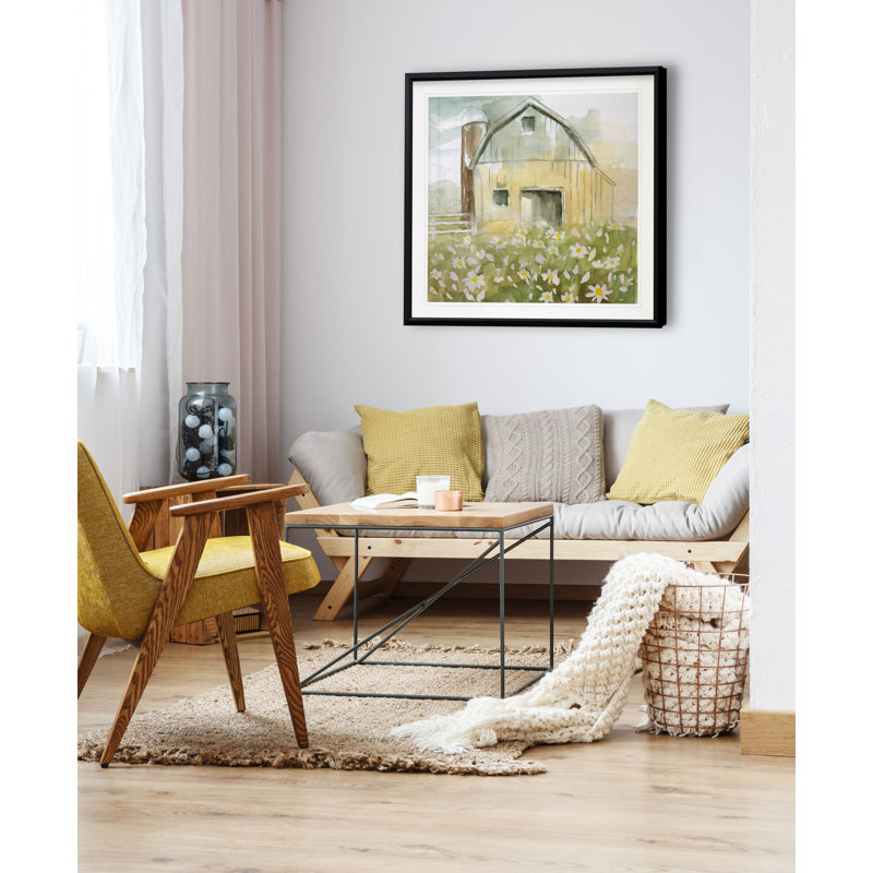 Daisy Barn - reproduction d'art, H 30,5 po x l 30,5 po x P 1,5 po, Cadre plastique noir