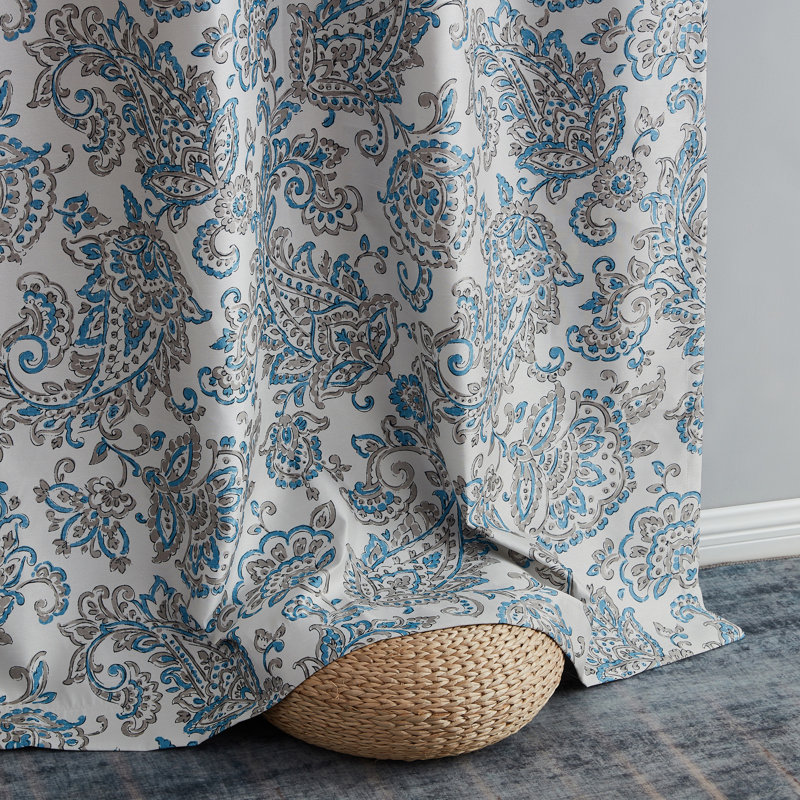 Lovelle Silk Curtain Pair, Blue, 52" W x 84" L